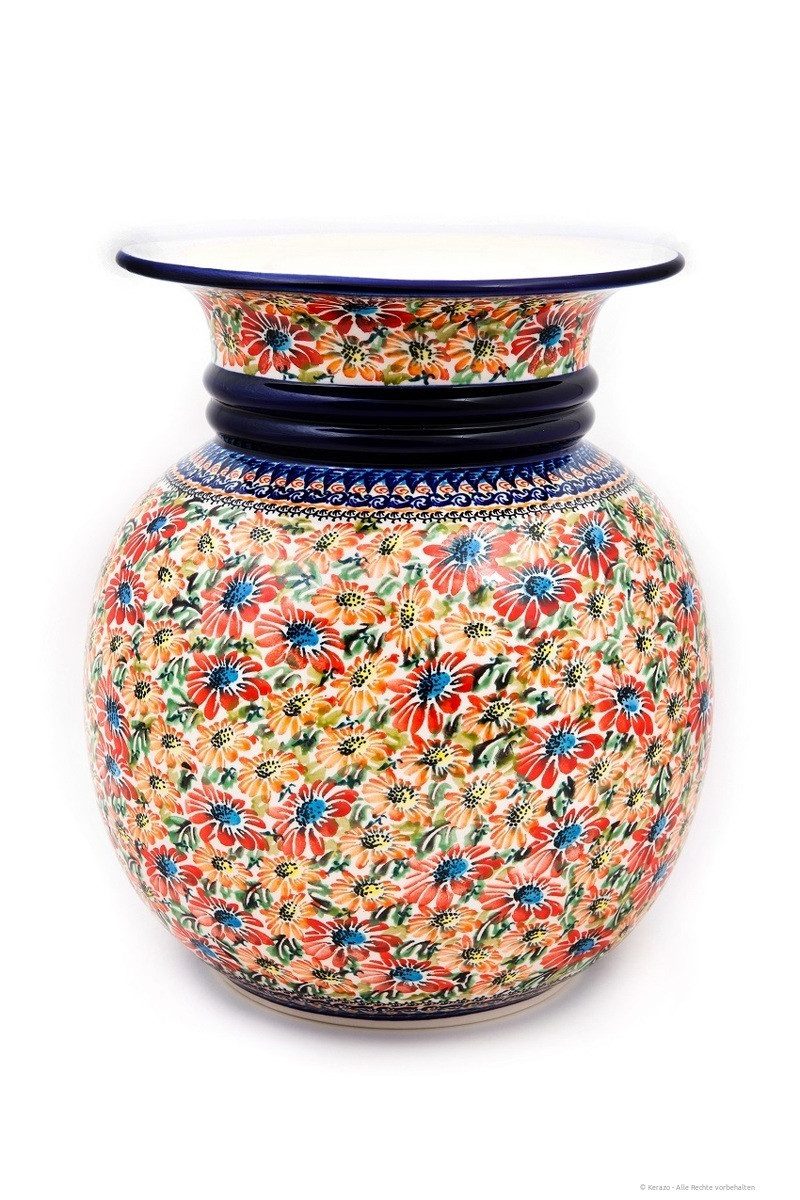 Bunzlauer Keramik Tischvase Bunzlauer Keramik 10L Vase "Belinda" Ø26xH31cm Blumenvase Dekor ART312