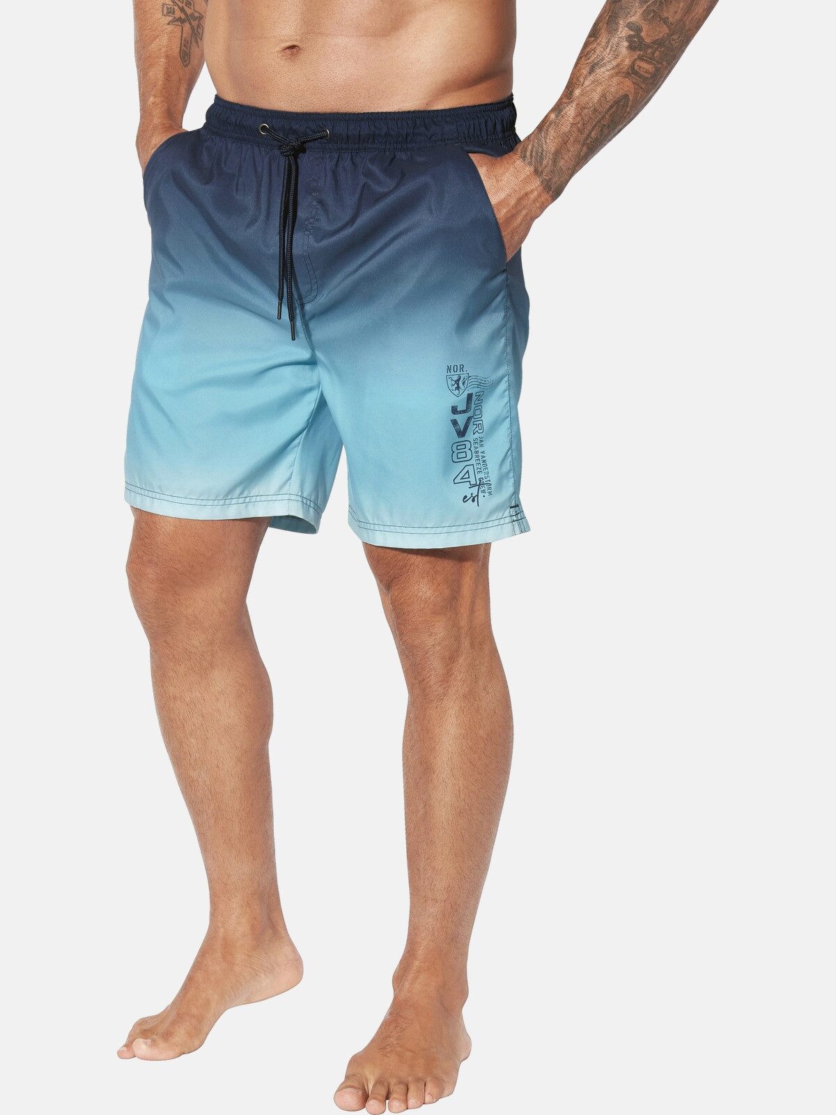 jan vanderstorm Badeshorts WERENFRIED (1-St) im Farbverlauf mit Taschen