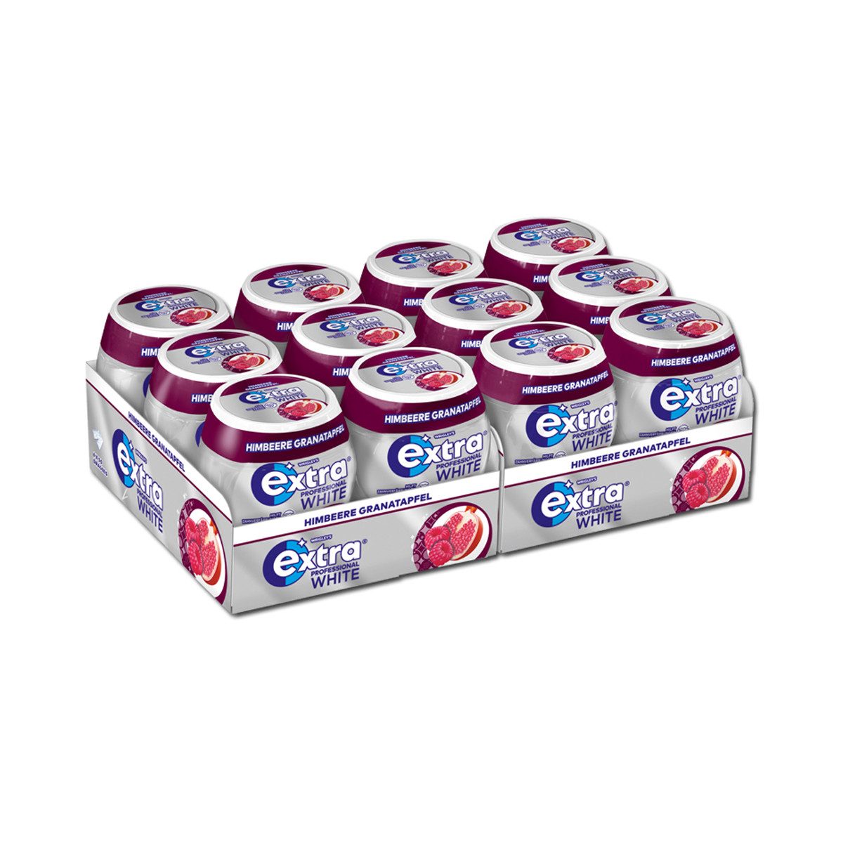 Wrigleys Extra Süßigkeit, Wrigleys Extra WHITE Himbeere Granatapfel Mix 50 Dragees 70g 12er Pack