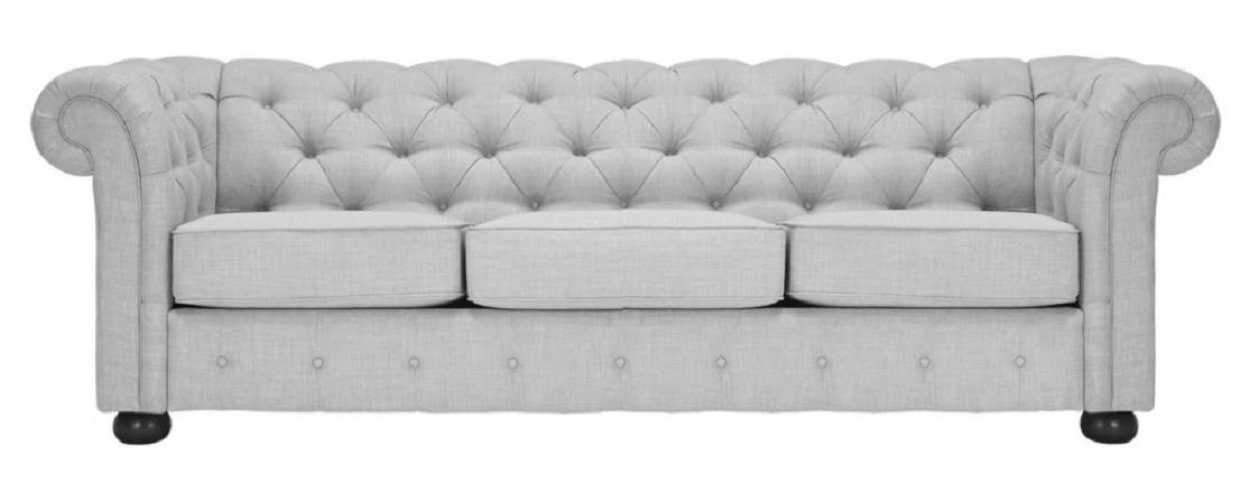 Sofa Modern Grau Beige Europe Design Made Chesterfield in Couchen JVmoebel Samt, Wohnzimmer Sofa