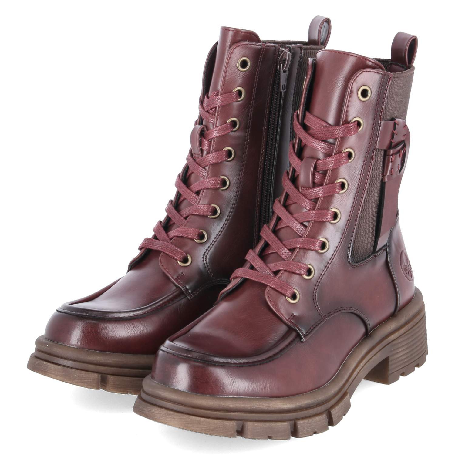 Rieker Rieker 91432-35 Damen Synthetik bordeaux Schnürstiefel günstig online kaufen