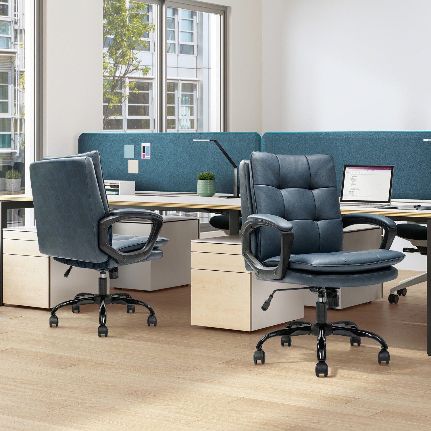 HOMALL Bürostuhl Chefsessel Schreibtischstuhl Computerstuhl Drehstuhl Blau