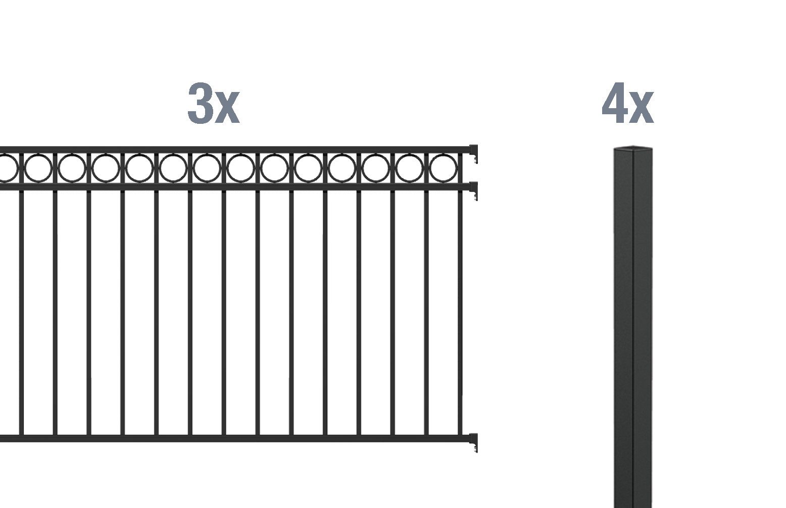Alberts Metallzaun Circle, (Set), Höhe: 100 und 120 cm, verschiedene Längen