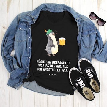 Mr. & Mrs. Panda T-Shirt Pinguin Bier - Schwarz - Geschenk, Oktoberfest, Nachthemd, Shirt, Fra (1-tlg)