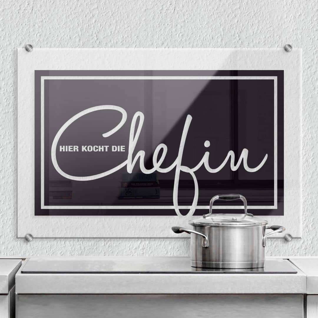 K&L Wall Art Spritzschutz Wandschutz Spritzschutz Chefin Küche Schriftzug Muttertag Geschenk