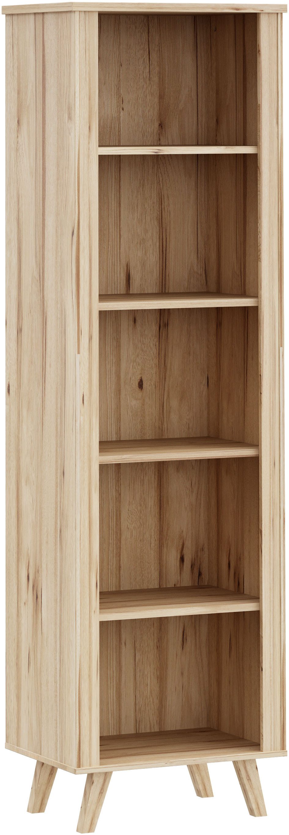 FORTE Wandregal Vankka Regal, Regal, Holzfüße, 5 offene Fächer, Einlegeböden variabel einsetzbar