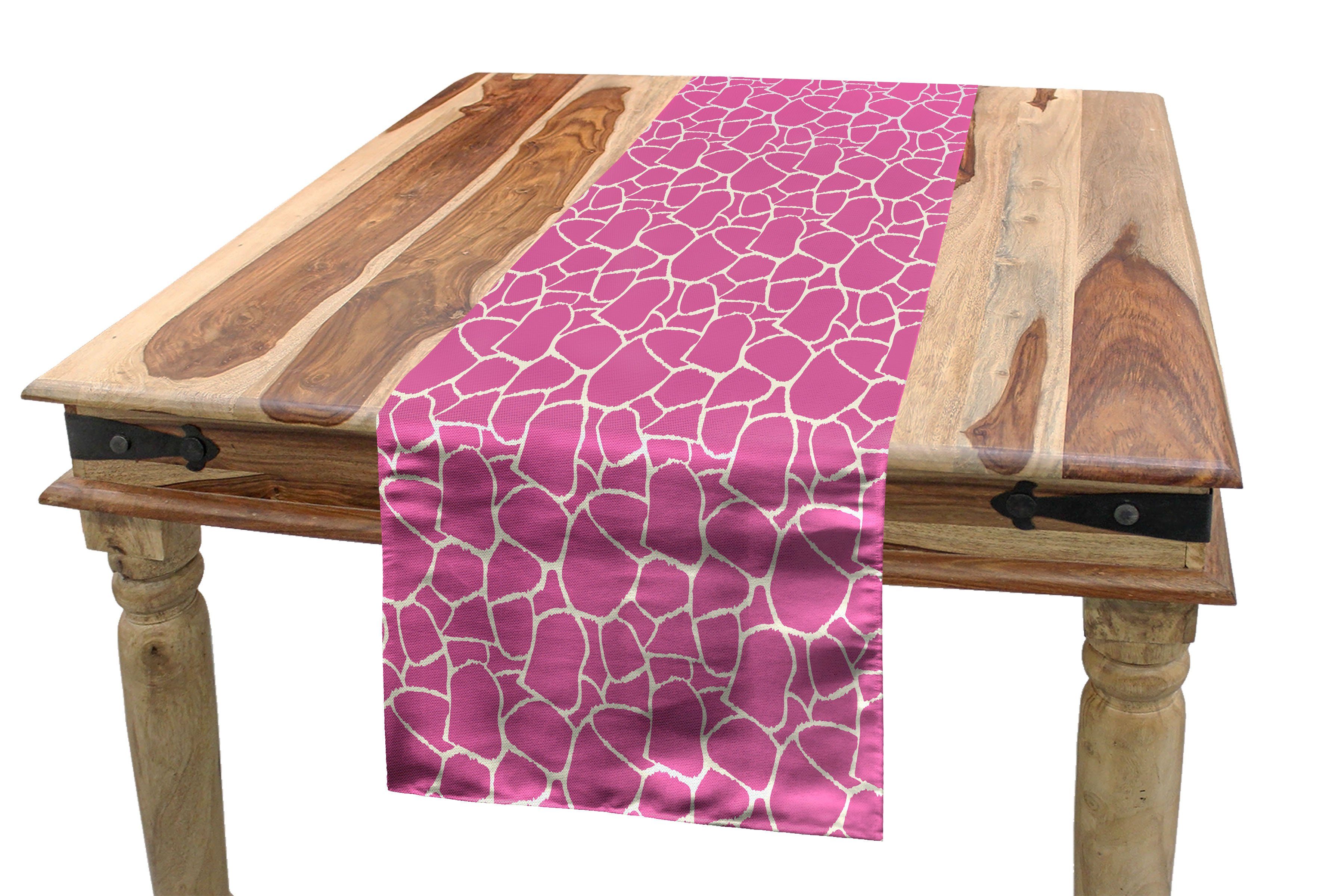 Abakuhaus Tischläufer Esszimmer Küche Rechteckiger Dekorativer Tischläufer, Hot Pink Zusammenfassung Giraffe Haut