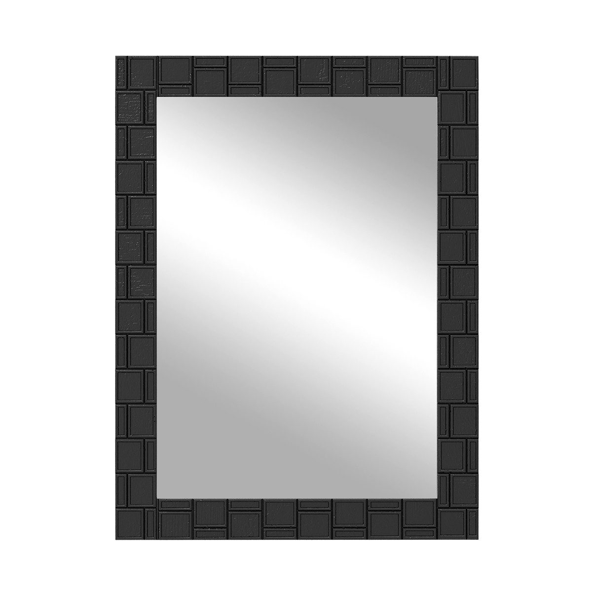COSTWAY Wandspiegel, 80x60cm, mit Massivholzrahmen, Badspiegel rechteckig