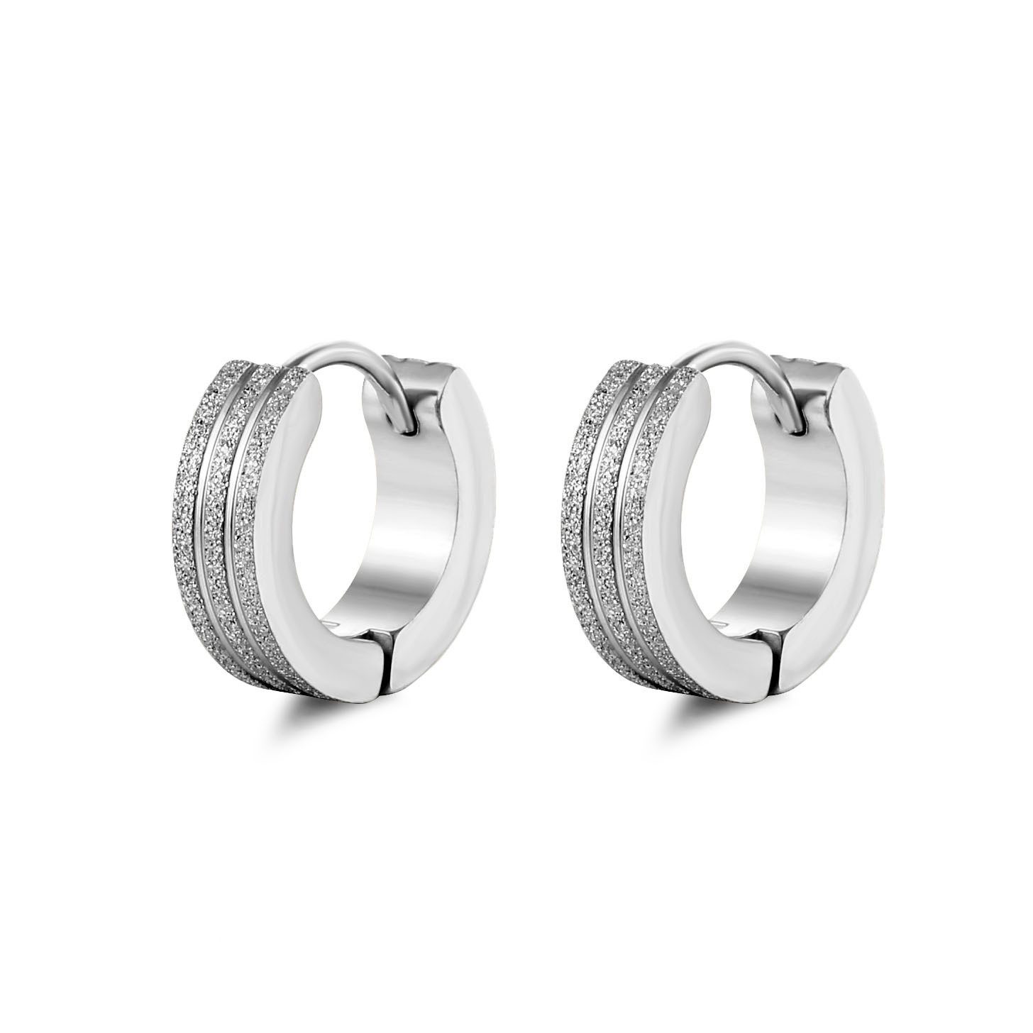 KARMA Paar Creolen Glitzer Edelstahl Silber, günstig online kaufen