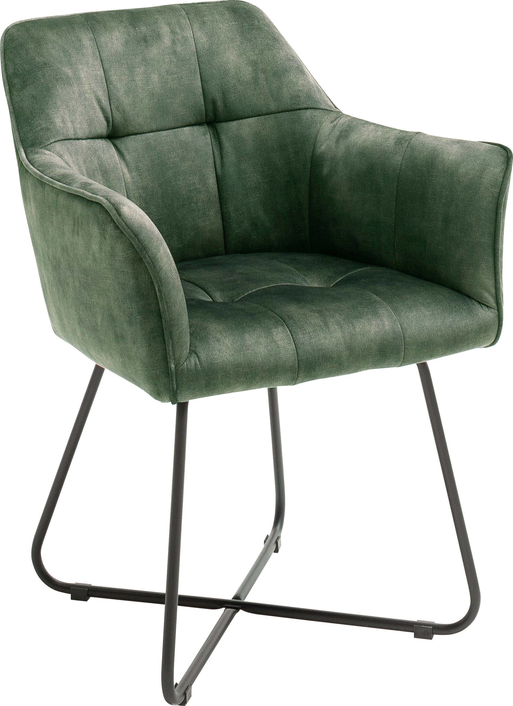 MCA furniture Esszimmerstuhl Panama (Set, Olive mit belastbar Olive Stuhl St), 120 Keder, Vintage Kg 2 | Veloursoptik bis