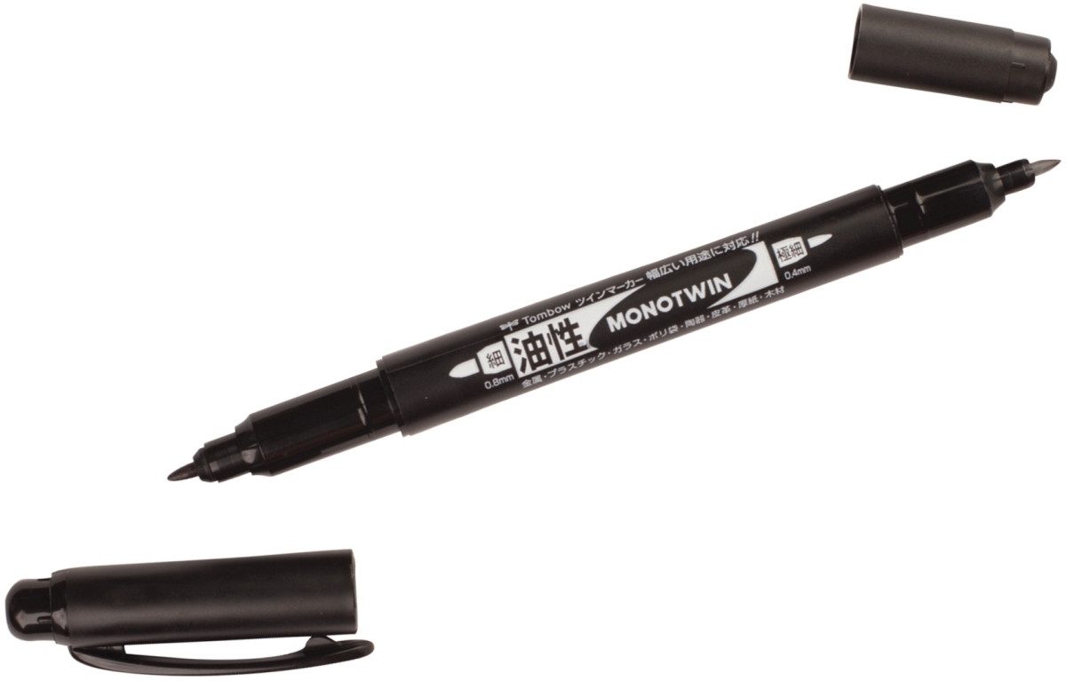 Filzstift Dual-Fasermaler mono twin marker breit/fein permanent schwarz