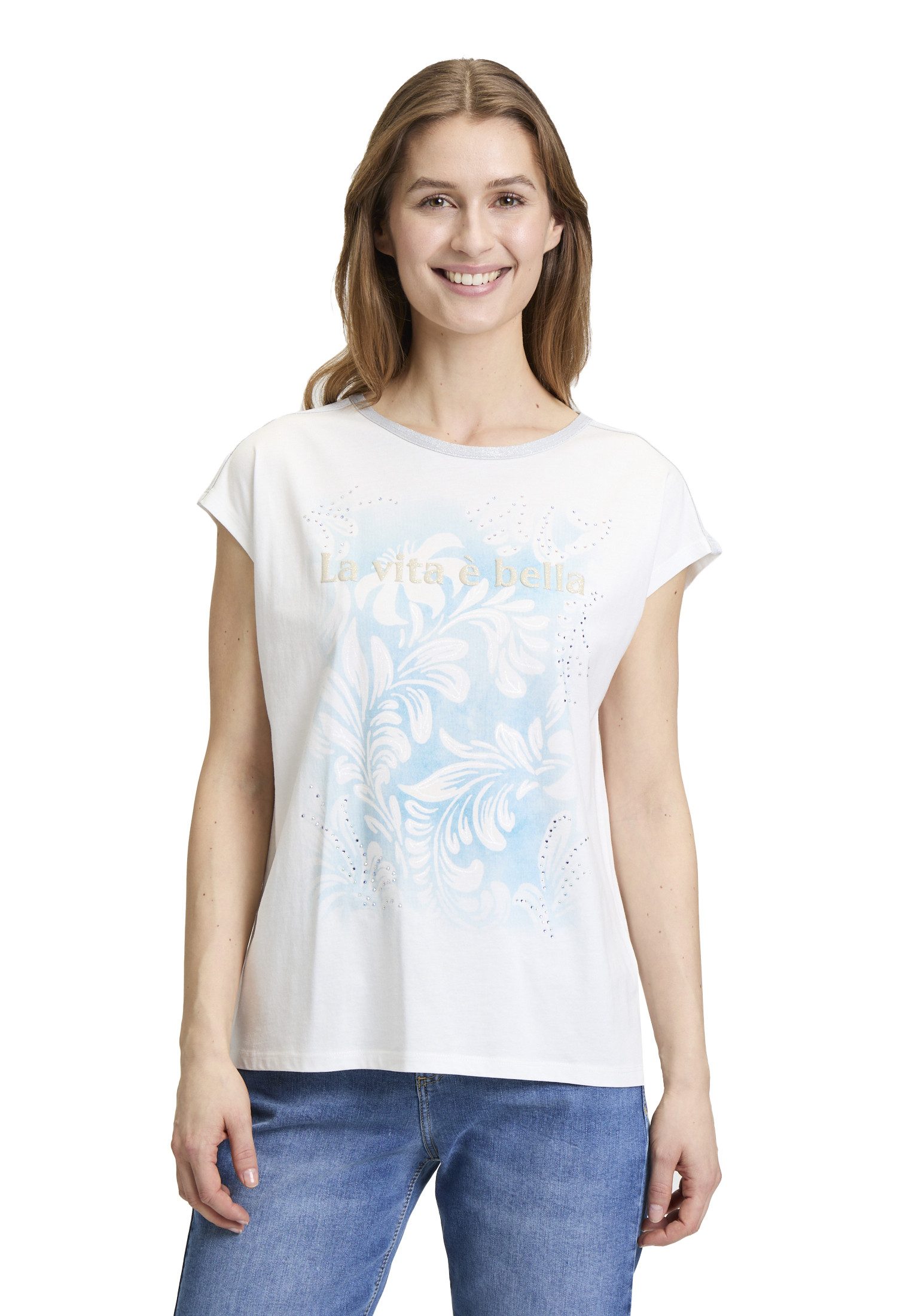 Cartoon Kurzarmshirt Cartoon Rundhals-Shirt mit Placement günstig online kaufen