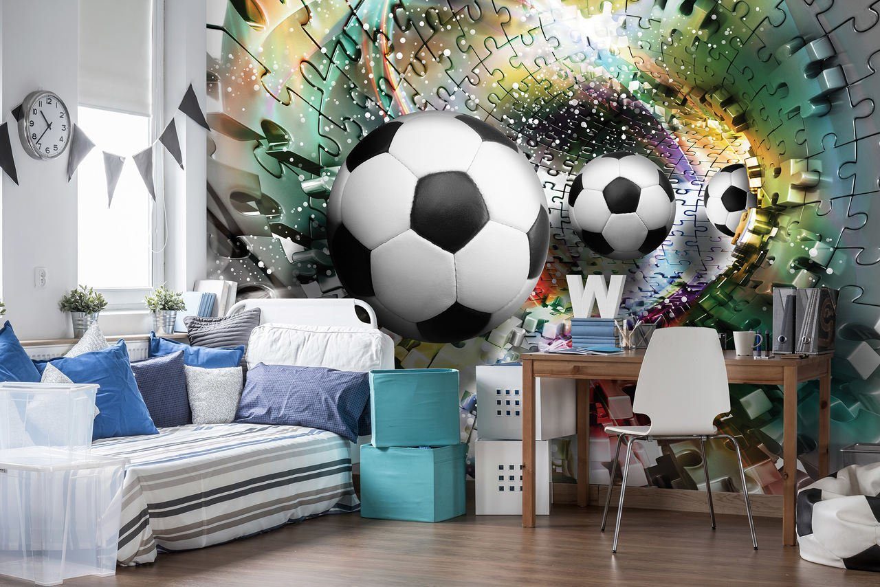 Wallarena Fototapete Kinderzimmer Jungen Fußball 3D günstig online kaufen