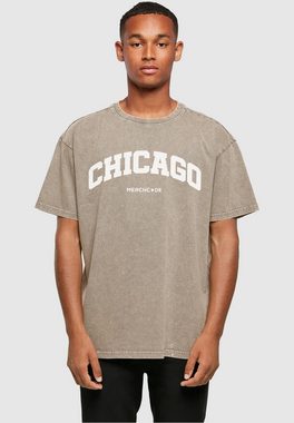 Merchcode T-Shirt Merchcode Herren Chicago Wording - Acid Washed Oversize Tee (1-tlg)