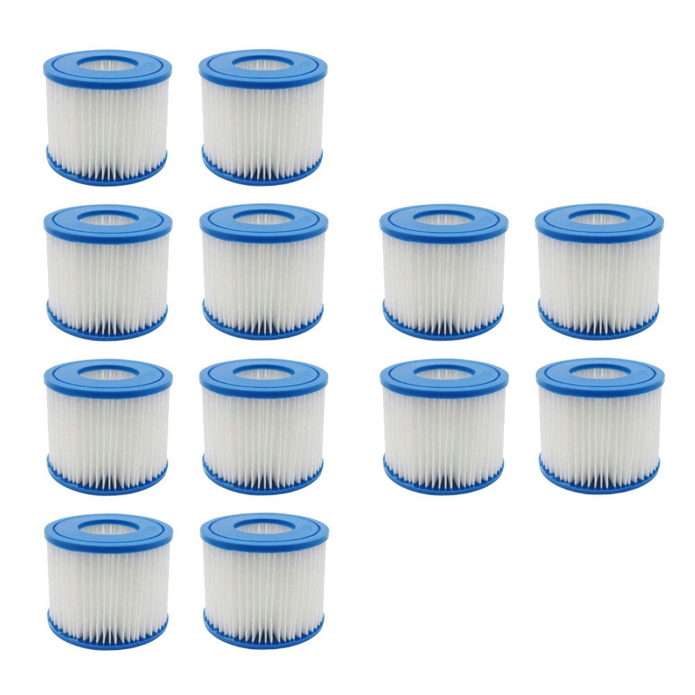 Trade-Shop Ersatzfilter 12x passend für Bestway Lay-Z-Spa Miami, Vegas, Palm Springs, Hawaii, Zubehör für Bestway FD2134, Typ VI, 58323, 58323e, 58239 / Whirlpool-Zubehör, Größe: VI Filter / für das Filtergehäuse an der Poolinnenwand