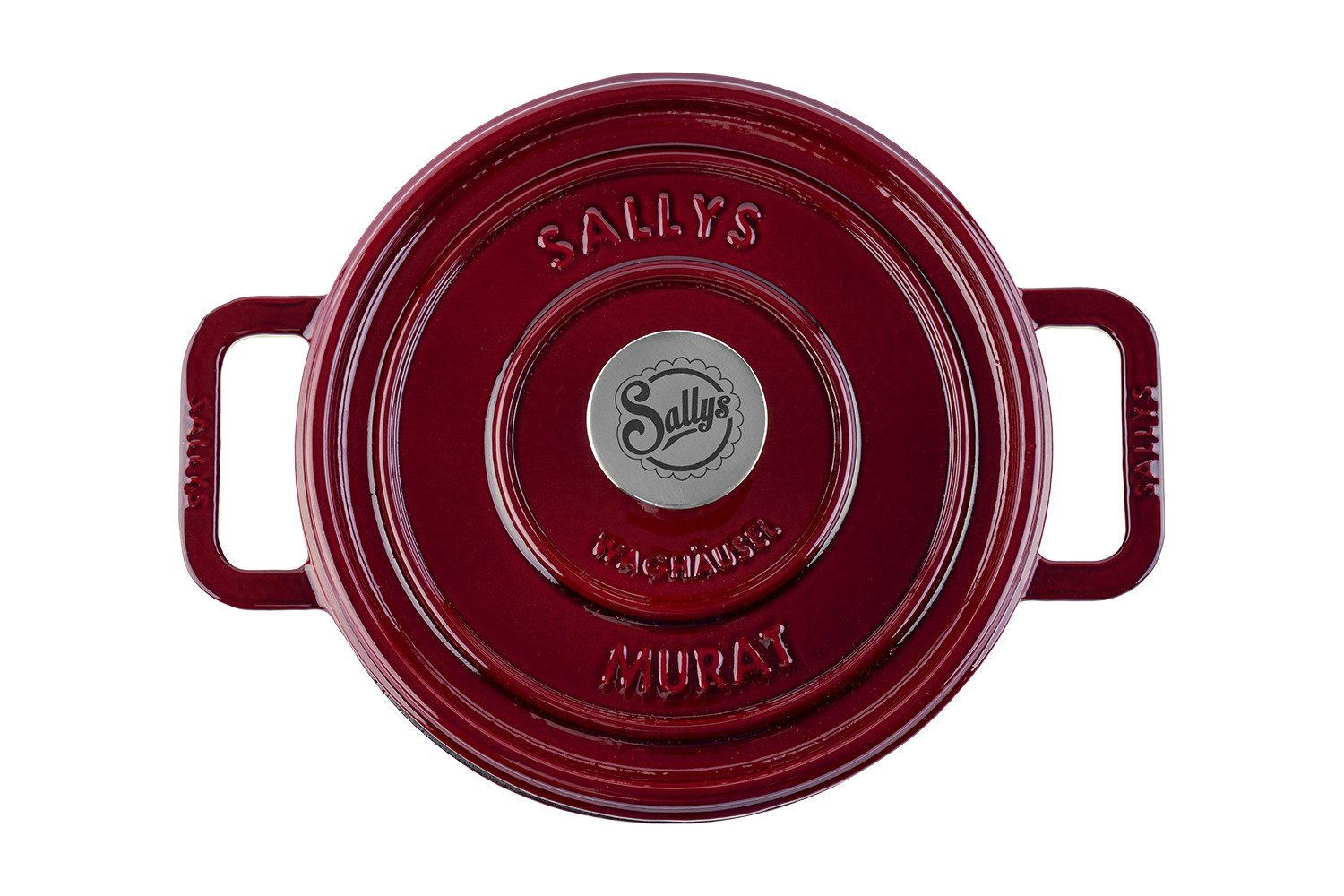 Sallys Bräter Vielseitiger Gusseisentopf Murat, perfekt zum Schmoren & Brotbacken, Vollgusseisen mit hochwertiger Emaille-Beschichtung (inklusive Kochheft, gleichmäßige Wärmeverteilung & ofenfest bis 250 °C), Mittlere Größe – Ø 22 cm / 2,2 l