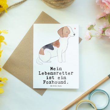 Mr. & Mrs. Panda Grußkarte Foxhound Lebensretter - Weiß - Geschenk, Karte, Jagdhund, Glückwunsch, Matte Innenseite