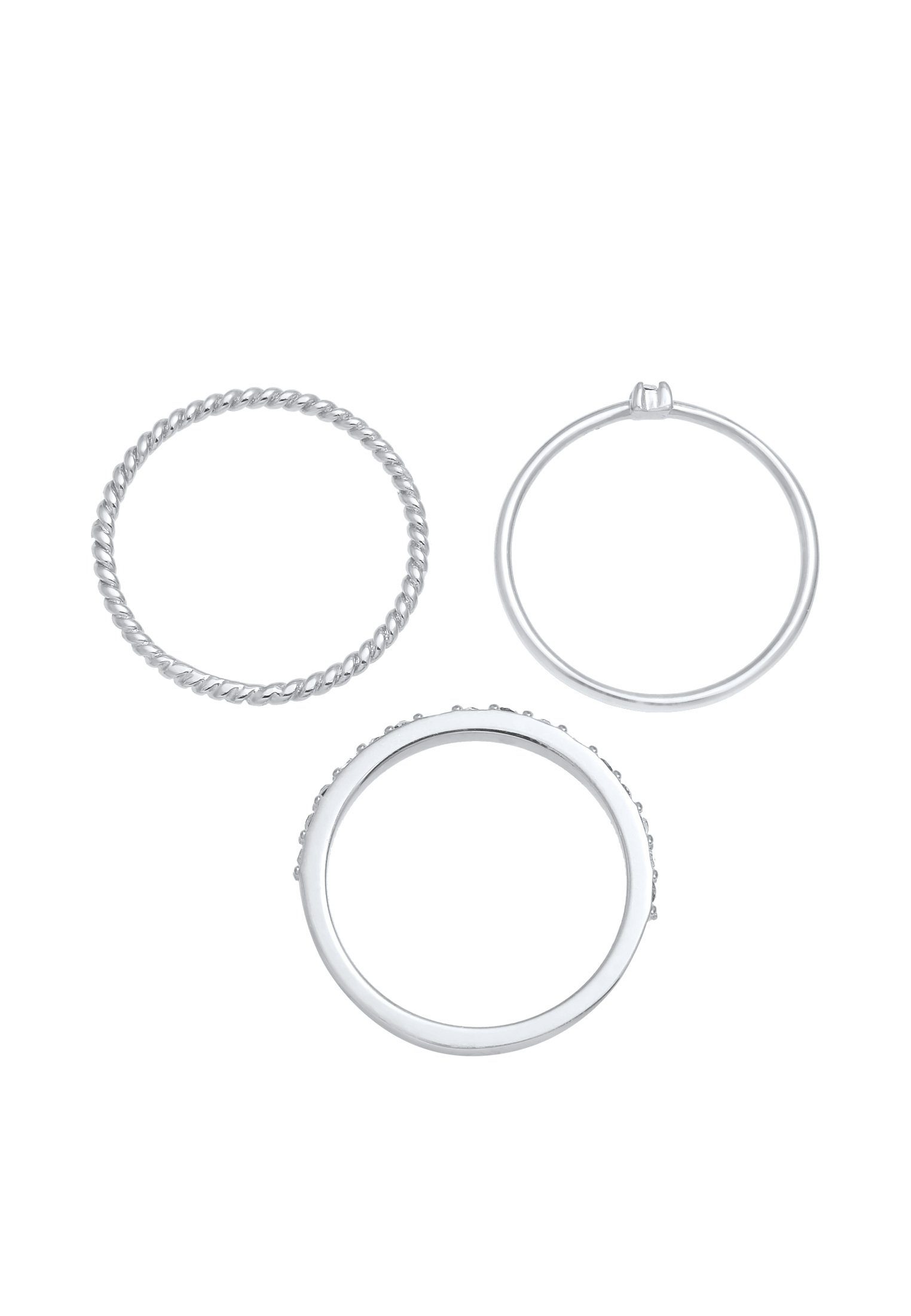 Elli Solitärring Set mit Kristallen von Swarovski®Schmuck 925 Silber