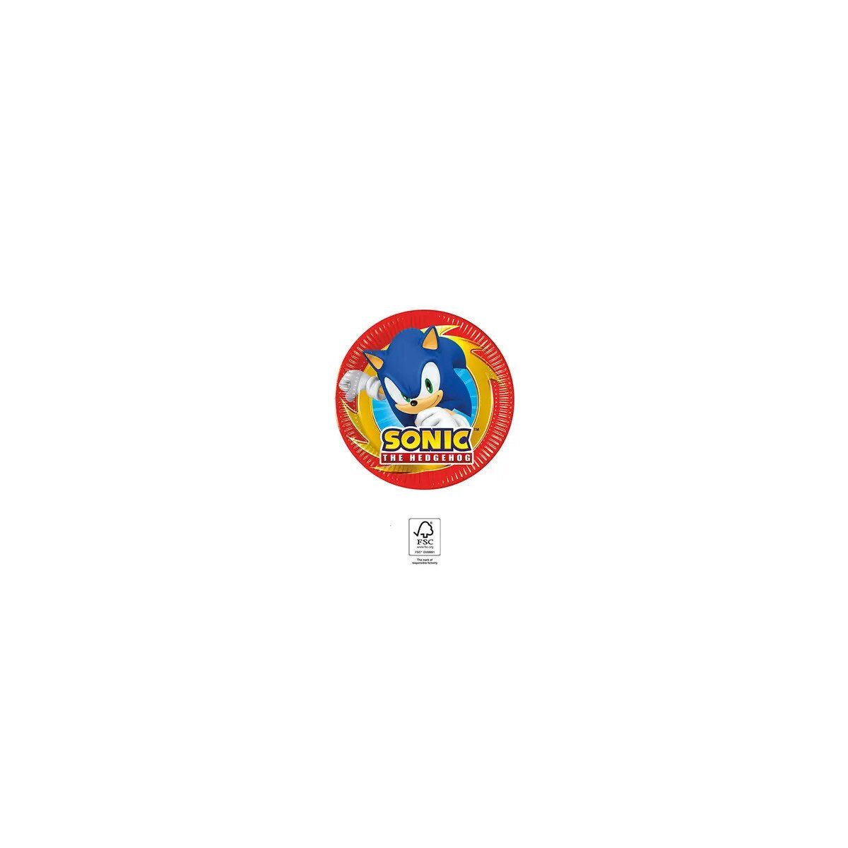 Sonic Pappteller Sonic the Hedgehog Sega Pappteller 20 cm – 8er-Set, FSC