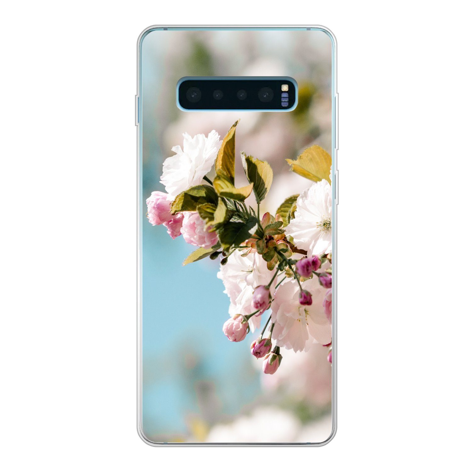 MuchoWow Handyhülle für Samsung Galaxy S10 Plus Blumen - Blüte - Frühling, Phone Case, Silikon, Schutzhülle Dünn