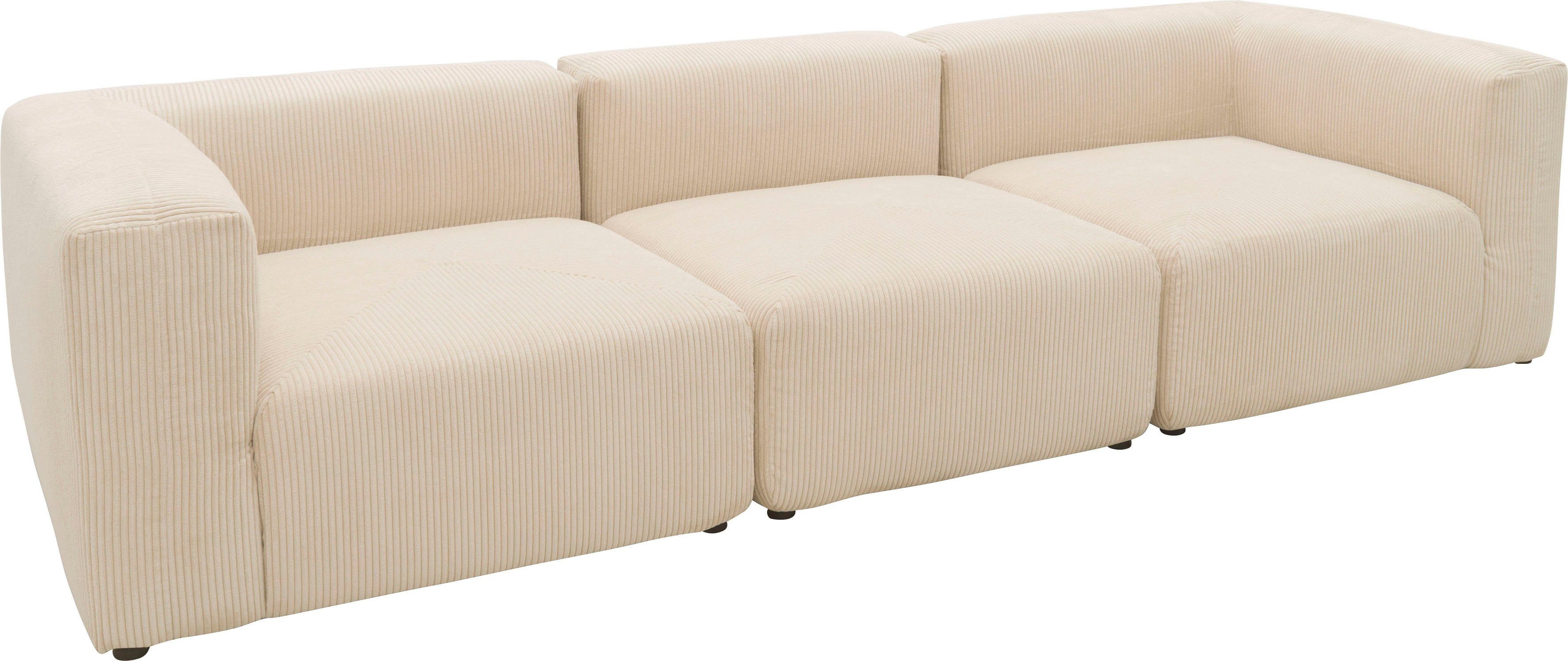 Mittelelement Big-Sofa Cord-Bezug, ein Eck- RAUM.ID Gerrid, Modulen: creme aus und bestehend 2