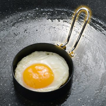 yozhiqu Omelette-Maker Antihaftbeschichtetes,verdicktes rundes Omelettform-Set(5teiliges Set), Antihaftbeschichtung – ideal für Omeletten und Hamburger-Pattys.