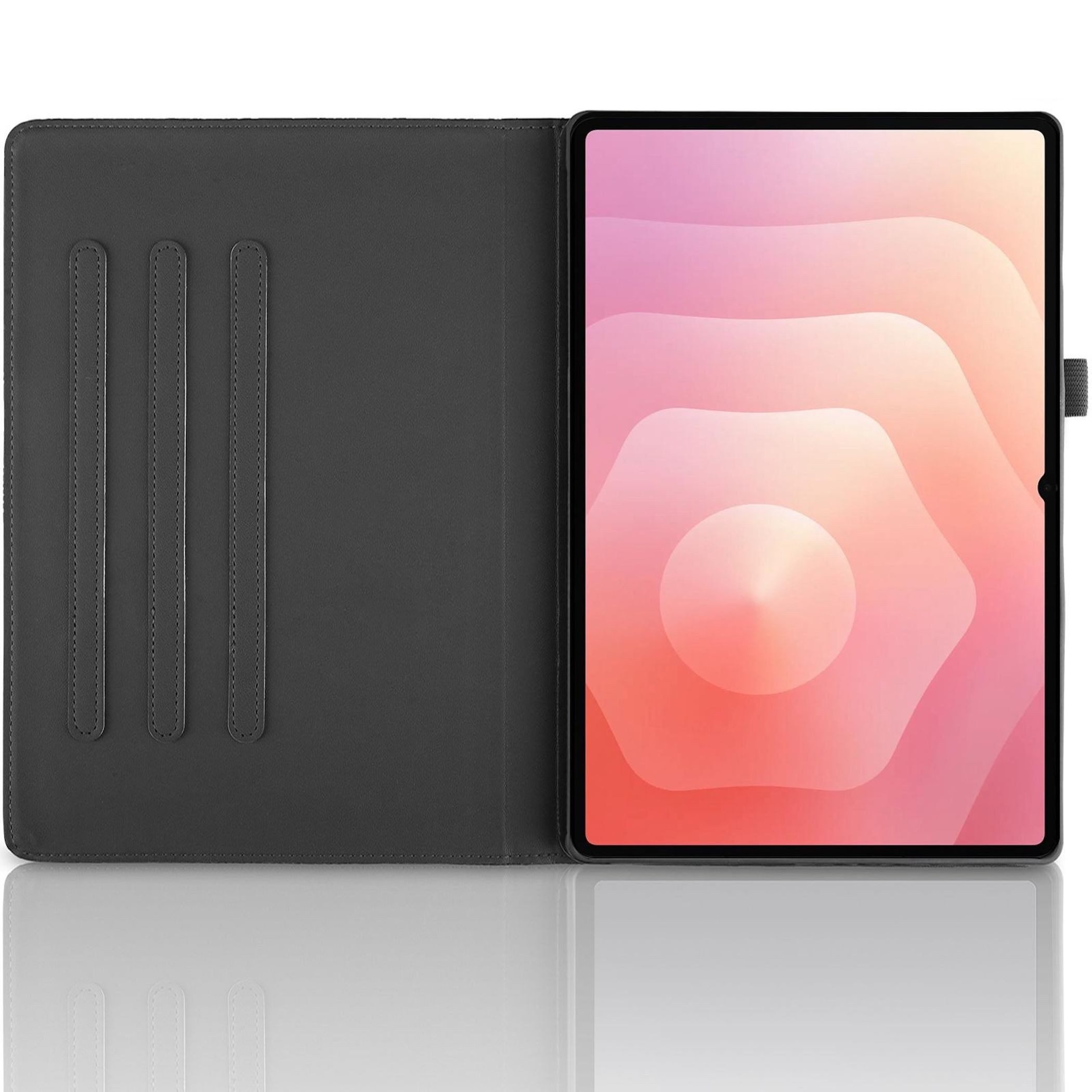 Wigento Tablet-Hülle Für Samsung Galaxy Tab S11 Ultra 360 Baum Kunstleder Tasche Schwarz, 360° Drehfunktion, Baum des Lebens Motiv, Standfunktion