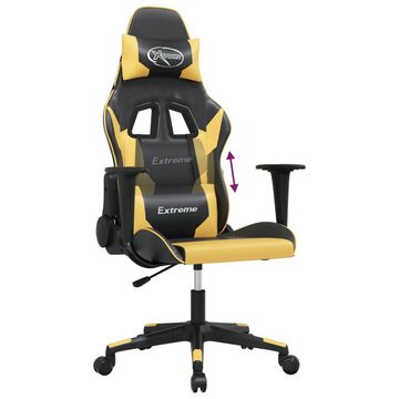 vidaXL Bürostuhl Gaming-Stuhl mit Massagefunktion Schwarz Golden Kunstleder