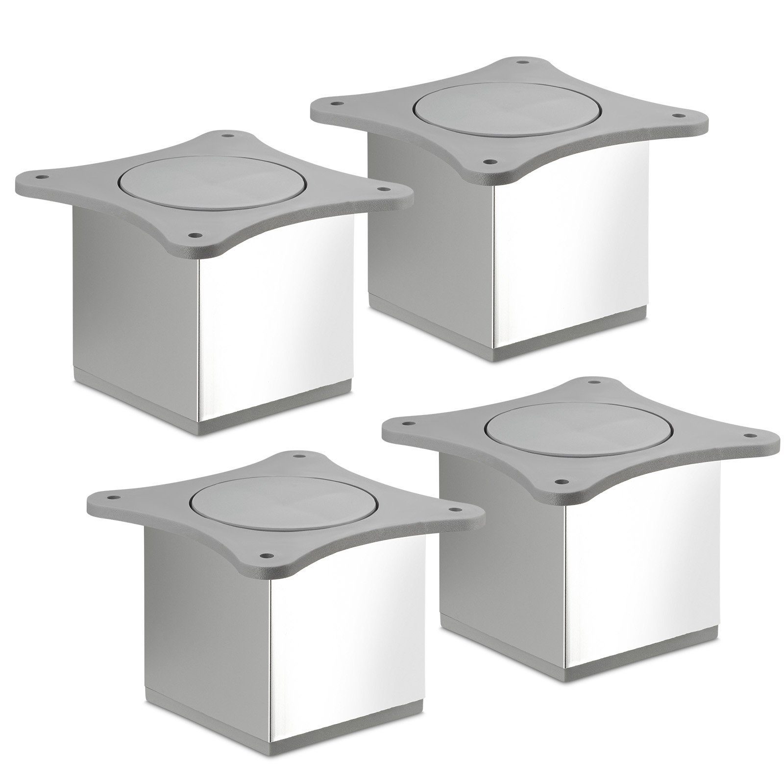 SO-TECH® Möbelfuß QUEBEC II Chrom poliert, Möbelbeine aus Aluminium, (4-St), Höhe 70 mm, 65 x 65 mm, passend für feststehende Möbel