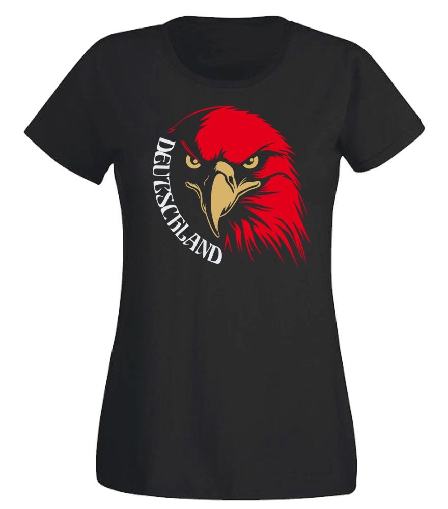 G-graphics T-Shirt Deutschland – Adler Slim-fit Damen T-Shirt mit einem Motiv für den echten Fan