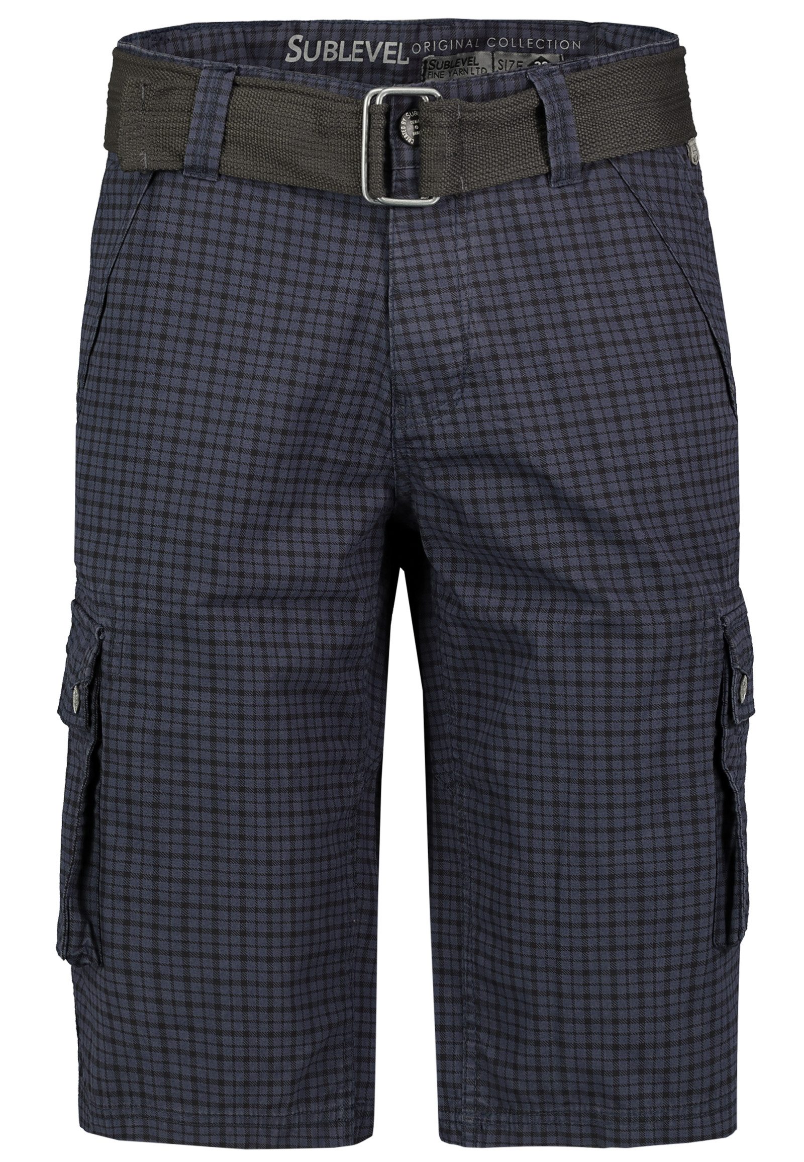 SUBLEVEL Cargoshorts Kariertes Design mit Capri Style Karierte Cargoshorts günstig online kaufen