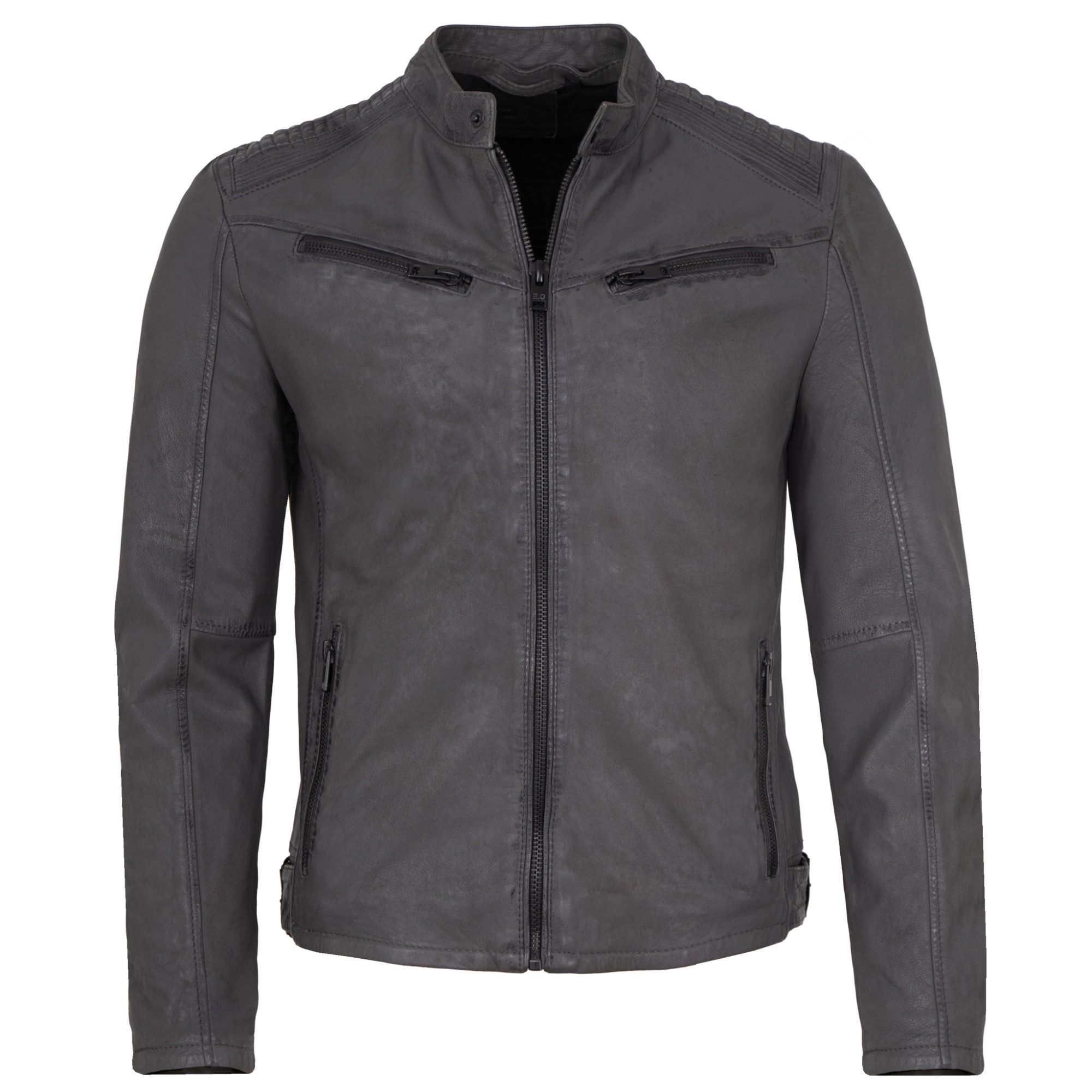 2.0 by Mauritius Lederjacke G2MNeiko 2.0 by Mauritius - Herren Lederjacke Kapuze Lammnubuk grau
