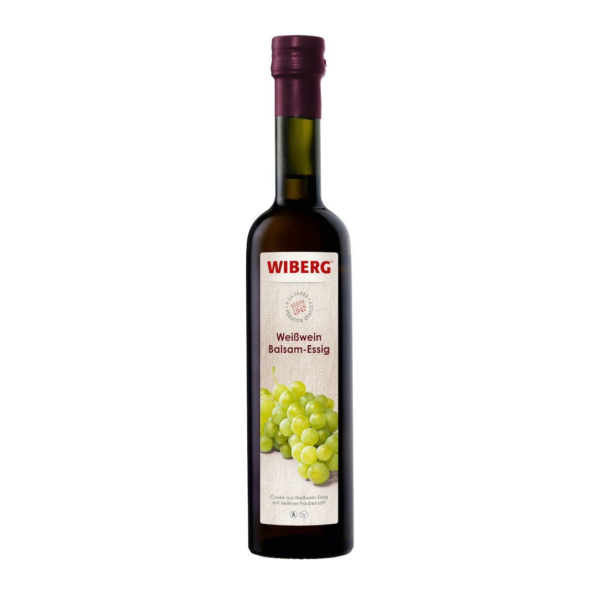 WIBERG Essig, Wiberg Weißwein Balsam Essig mit fruchtiger Noten Flasche 500ml