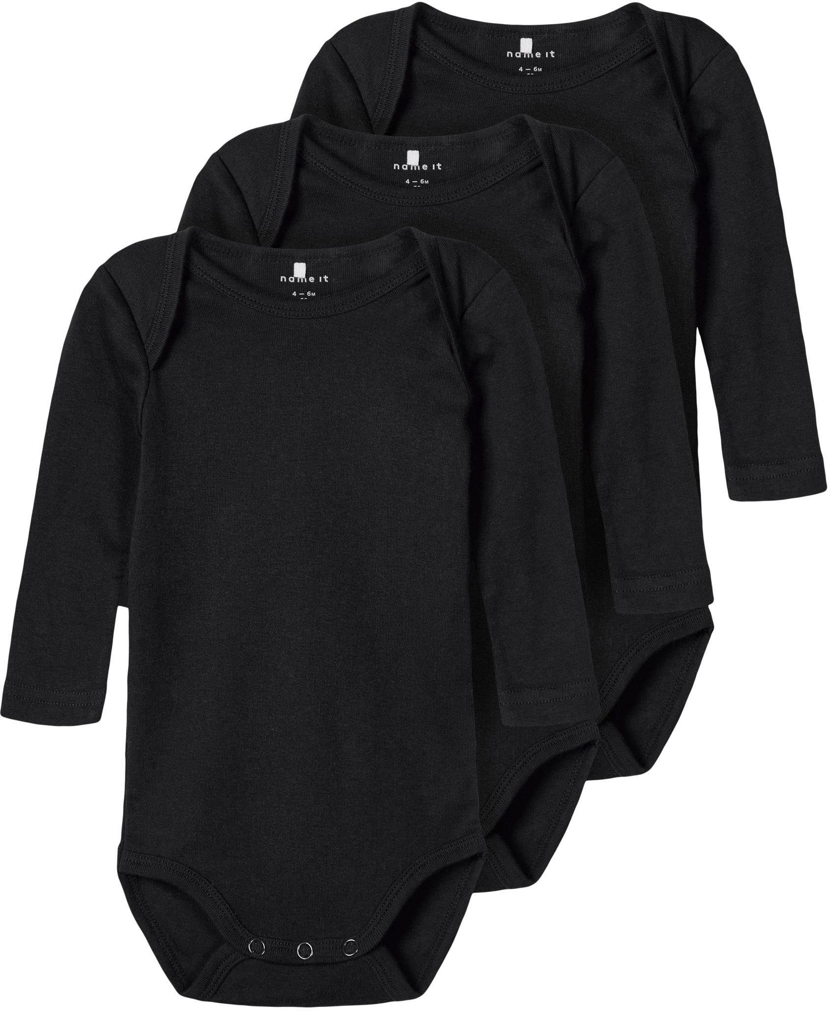 Langarmbody It SOLID BLACK LS (Packung, Name NBNBODY 3-tlg) 3P