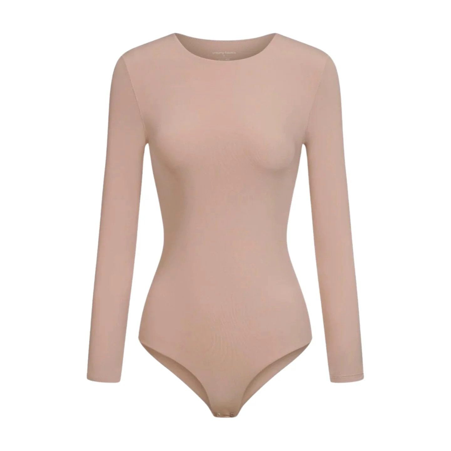 cfab by creamy fabrics Miederbody Crew Neck Longsleeve Bodysuit-Rose Wood-XS (1-tlg) Figurformend
