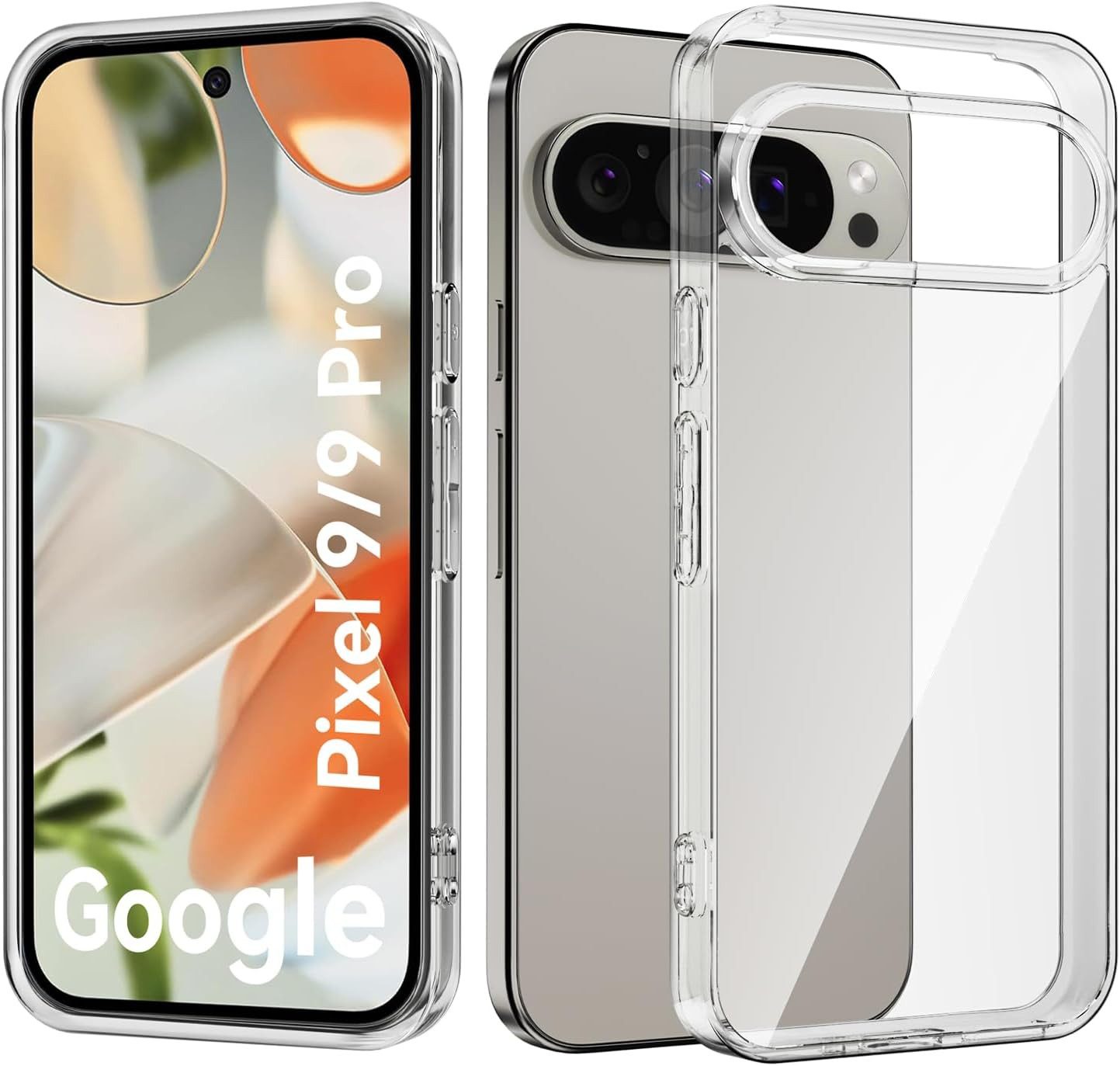 MSM Handyhülle Hülle für Google Pixel 9 / 9 Pro Silikon Schutz Tasche Klar Slim Case