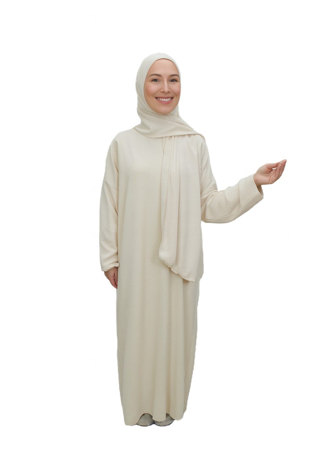 Aymasal Maxikleid Einteilige Abaya mit integriertem Hijab Gebetskleid islamicwear Gebet