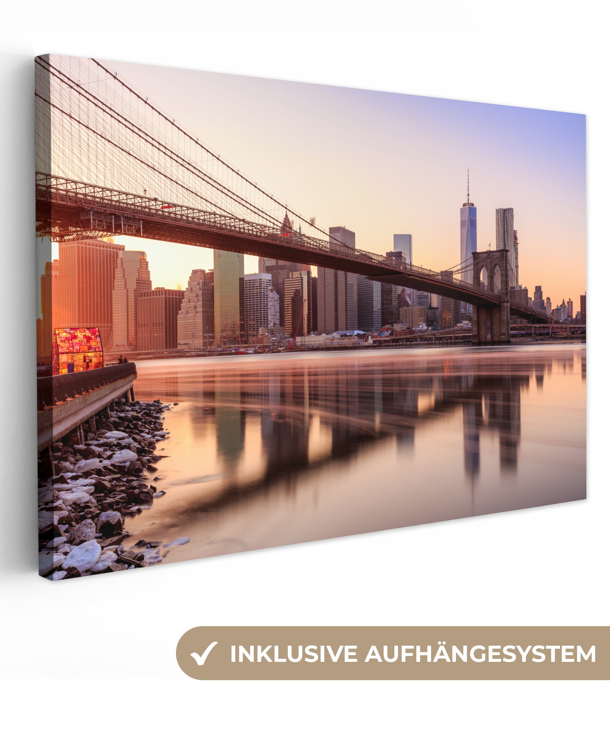 OneMillionCanvasses® Leinwandbild New York - Brooklyn - Brücke, Fotodruck ( günstig online kaufen