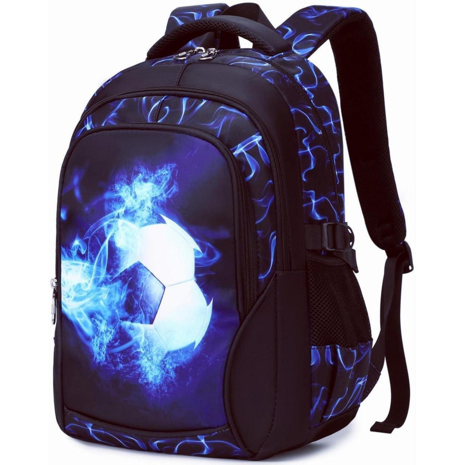 LuxusKollektion Schulrucksack Schulrucksack Jungen 18 Zoll Blau Fußball
