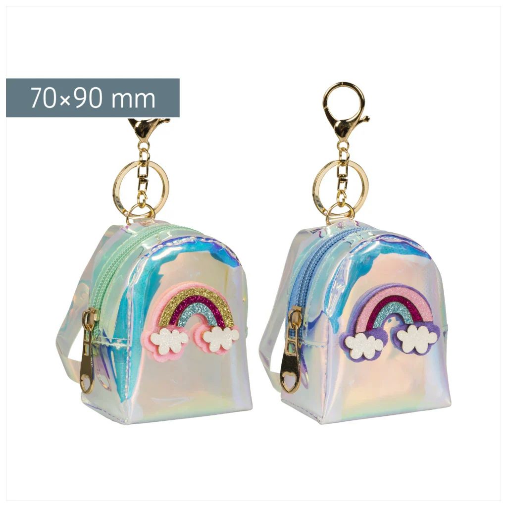 BRUNNEN Schlüsselanhänger BRUNNEN Schlüsselanhänger Rucksack Regenbogen – 1 v. 2 Designs