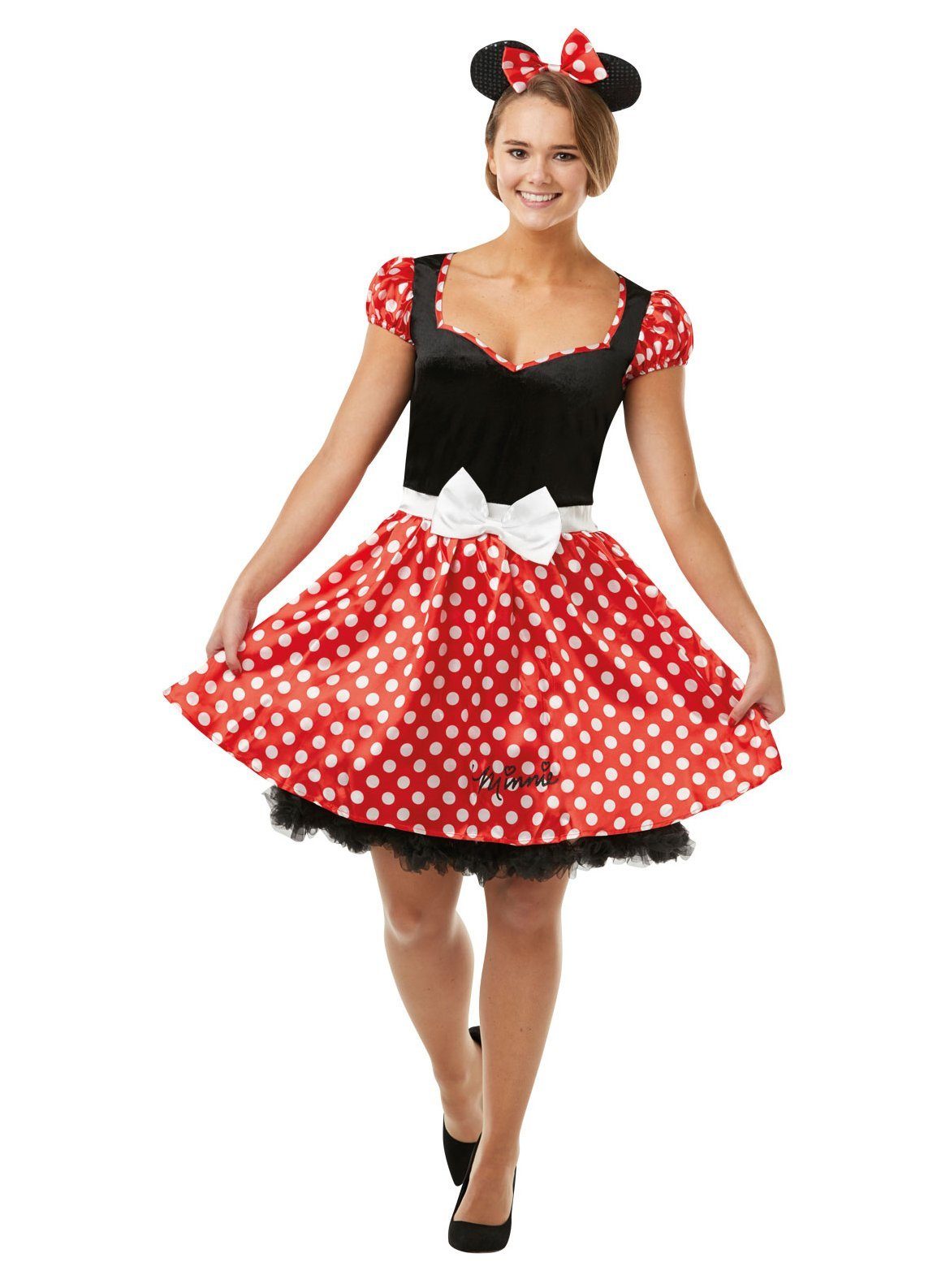 Rubie´s Kostüm Freches Minnie Maus Kostüm, Süßes Mäuschenkostüm im Pünktchen-Look