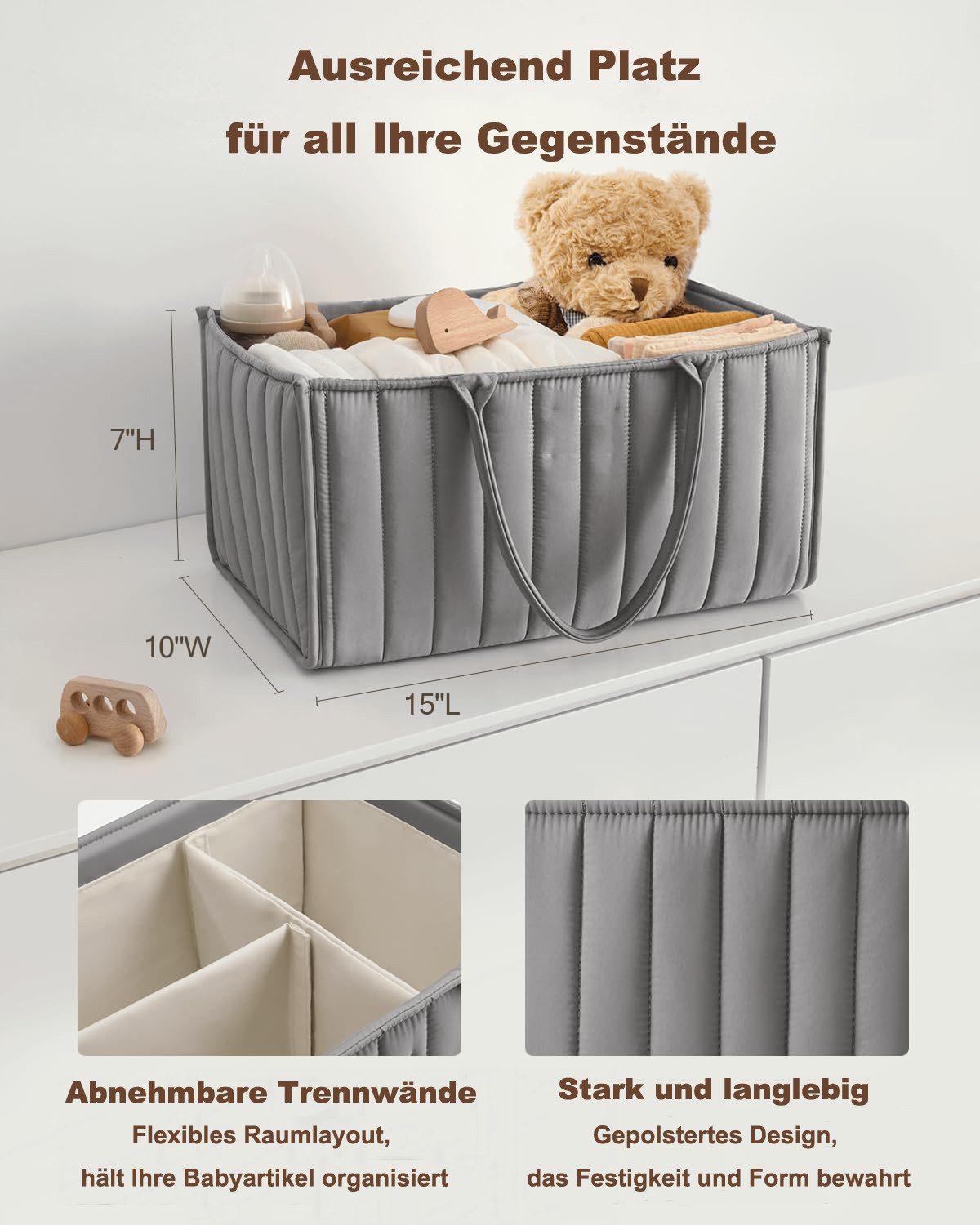Coonoor Allzweckkorb Baby Windel-Organizer, Aufbewahrungskorb für günstig online kaufen