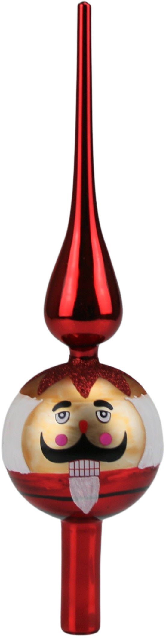 Glas, Design 30,5 cm aus Christbaumschmuck Weihnachtsdeko Christbaumspitze Höhe AM ca. (1-tlg), rot,