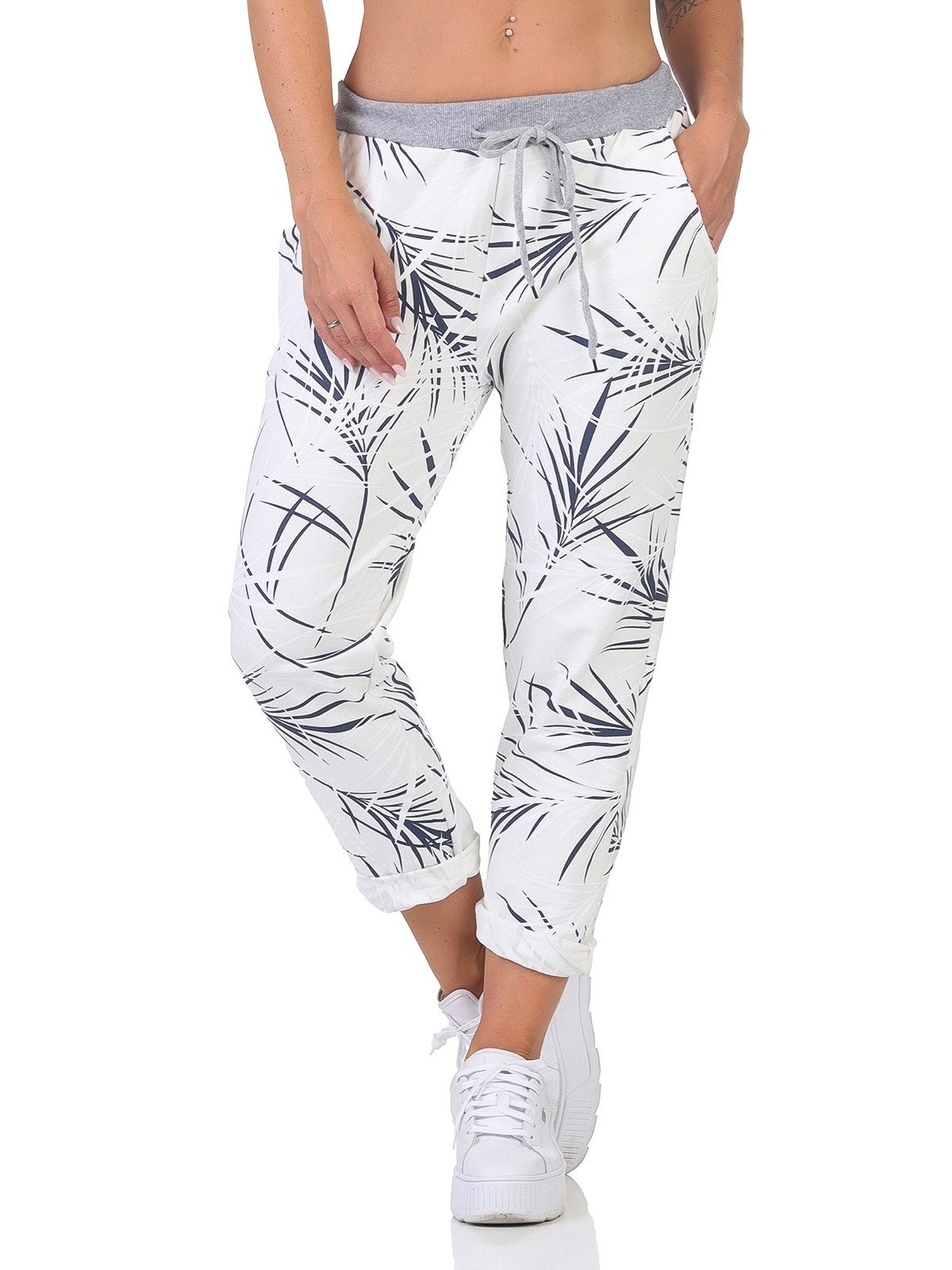 Jogginghose Damen Haushose bequeme Loungehose mit Baumwolle Jogpants