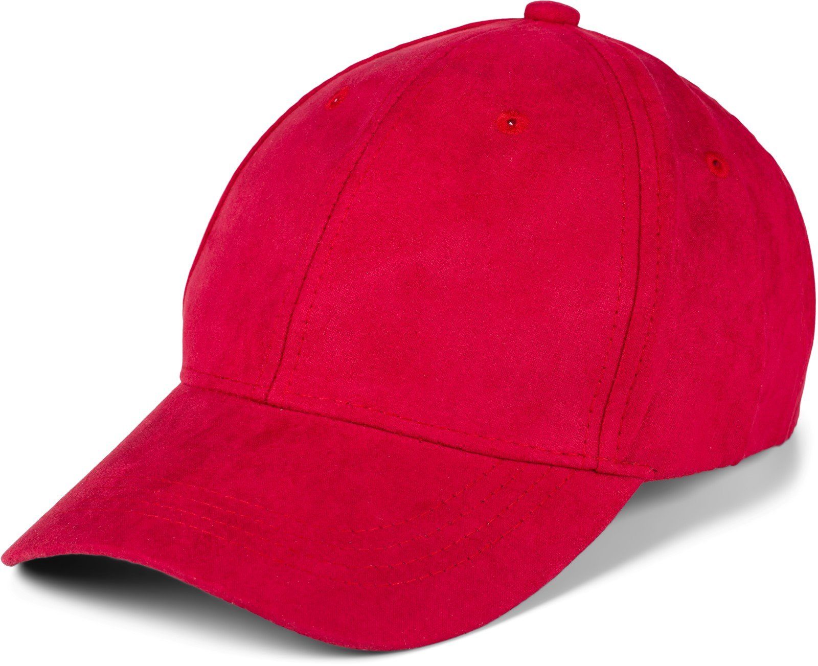 styleBREAKER Baseball Cap (1-St) Cap in Wildleder Optik Rot