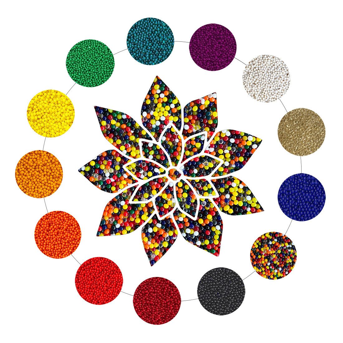 trendfinding Deko-Granulate 100 g Hydroperlen Deko Granulat, (3,5-4 mm, Mehrfarbig)