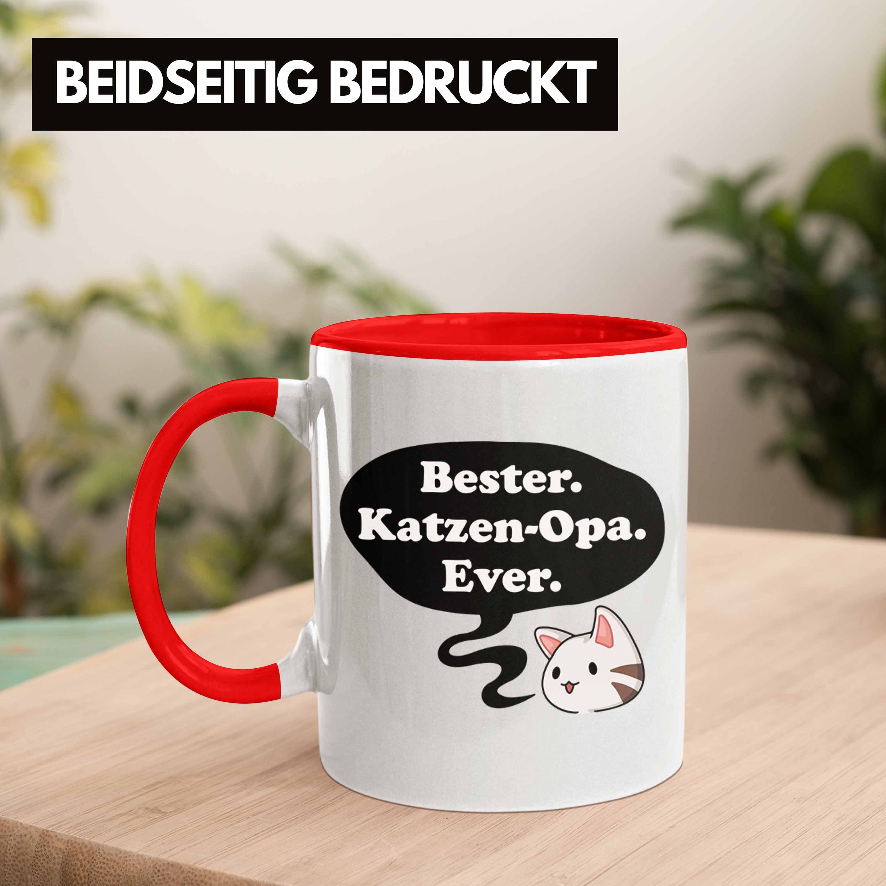 Großvater Rot Katzenbesitzer für Spruch Tasse Opa Tasse mit - Vatertag Katzen Kaffeetasse Geschenke Lustige Trendation Opa Trendation Geburtstag