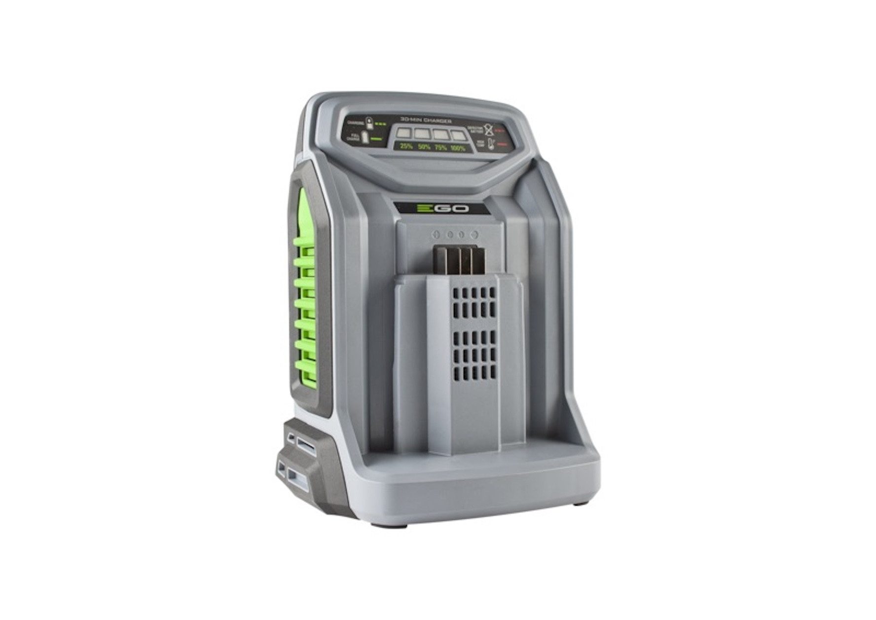 EGO Europe EGO Schnellladegerät 550 W Werkzeug-Akku-Ladetechnik (1-tlg., Duales lüftergekühltes Ladesystem)