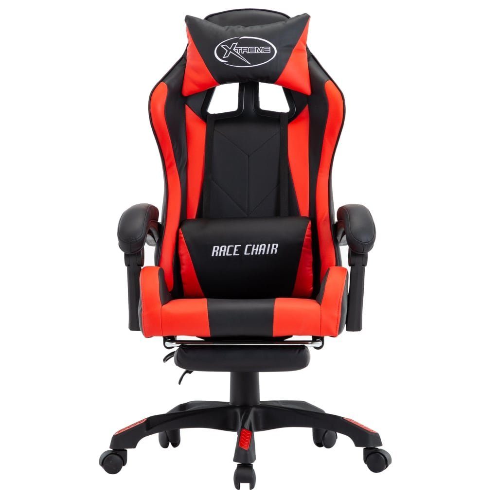 Rot schwarz und Fußstütze | St) Schwarz Rot Gaming-Stuhl und schwarz Rot Bürostuhl und vidaXL (1 mit Kunstleder