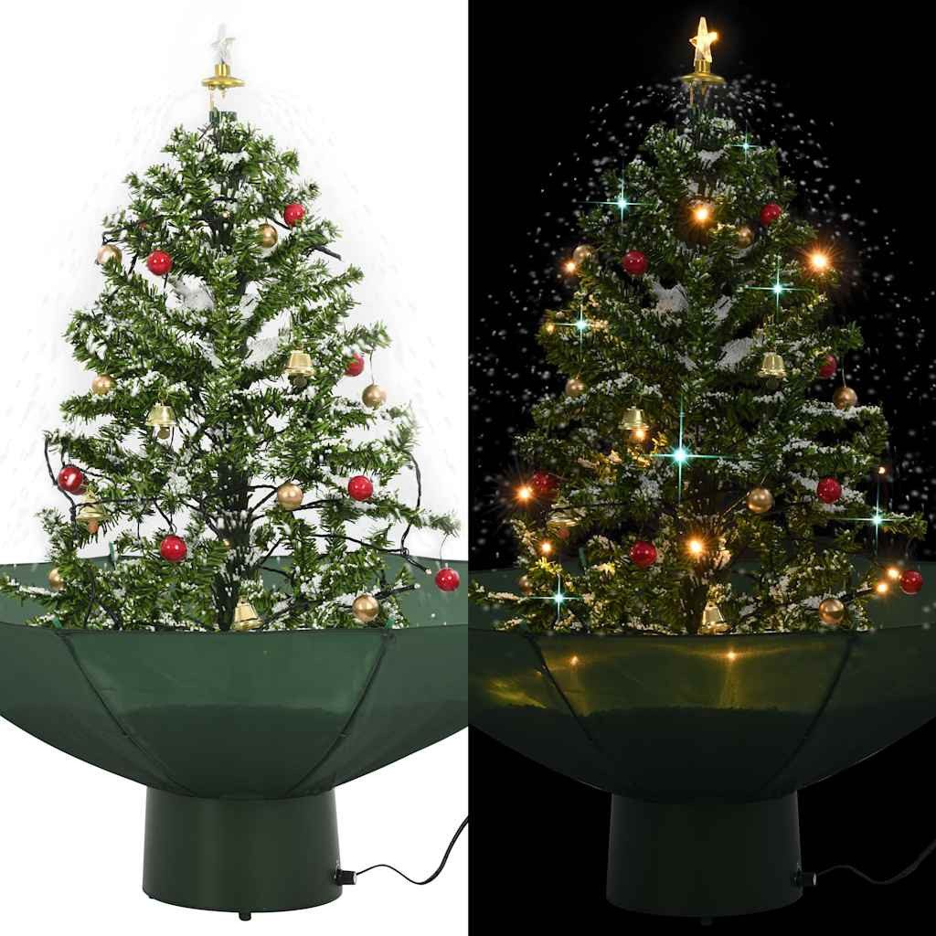 vidaXL Künstlicher Weihnachtsbaum, Schneiender Weihnachtsbaum mit Schirmfuß Grün 75 cm